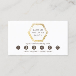Golden Palms Spray Tanning Logo White Loyalty Card