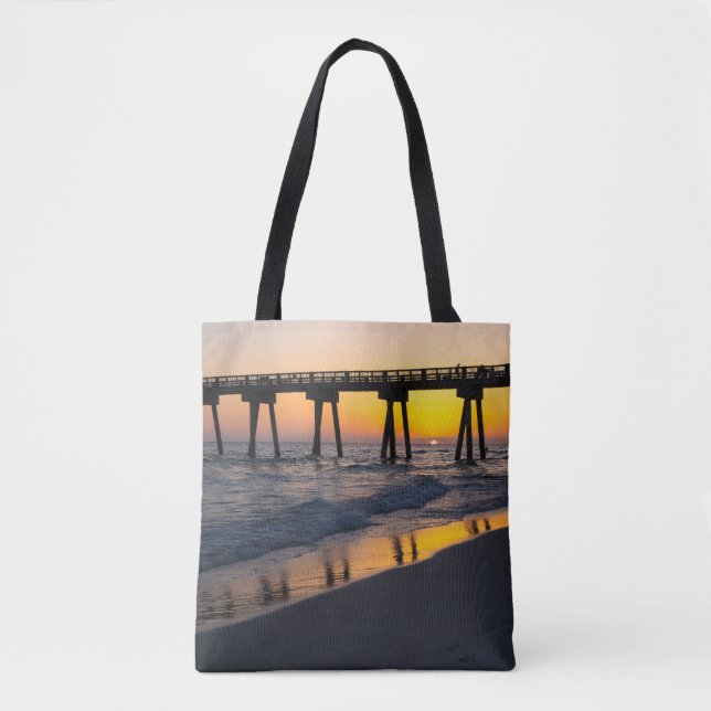 Golden Panama City Beach Sunset Reflections Bag (Front)