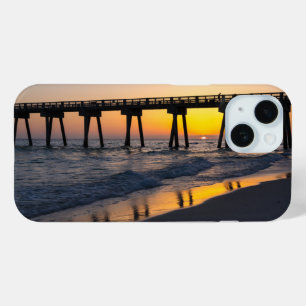 Golden Panama City Beach Sunset Reflections iPhone 15 Case