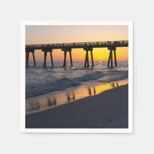 Golden Panama City Beach Sunset Reflections Napkin