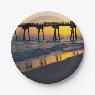 Golden Panama City Sunset Reflections Paper Plates