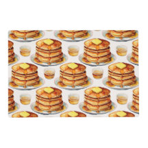 Golden Pancake Morning Watercolor Syrup and Butter