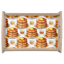 Golden Pancake Morning Watercolor Syrup and Butter