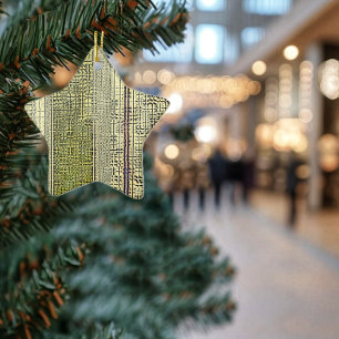 Golden Panes Ceramic Tree Decoration