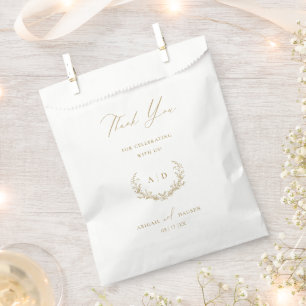 Golden Paper Favour Bags Wedding Thank you