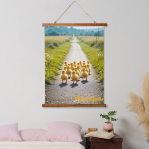 Golden Parade – Ducklings on a Country Lane Hanging Tapestry