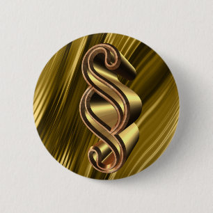 Golden paragraph symbol 6 cm round badge