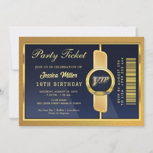 Golden Party Ticket Invitation