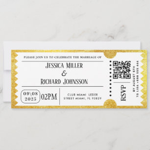 Golden Party Ticket Invitation