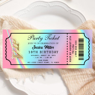 Golden Party Ticket Invitation