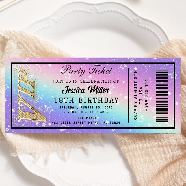Golden Party Ticket Invitation (Creator Uploaded)