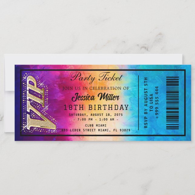 Golden Party Ticket Invitation (Front)