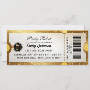 Golden  Party Ticket Invitation 2026