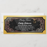 Golden Party Ticket Invitation 2026
