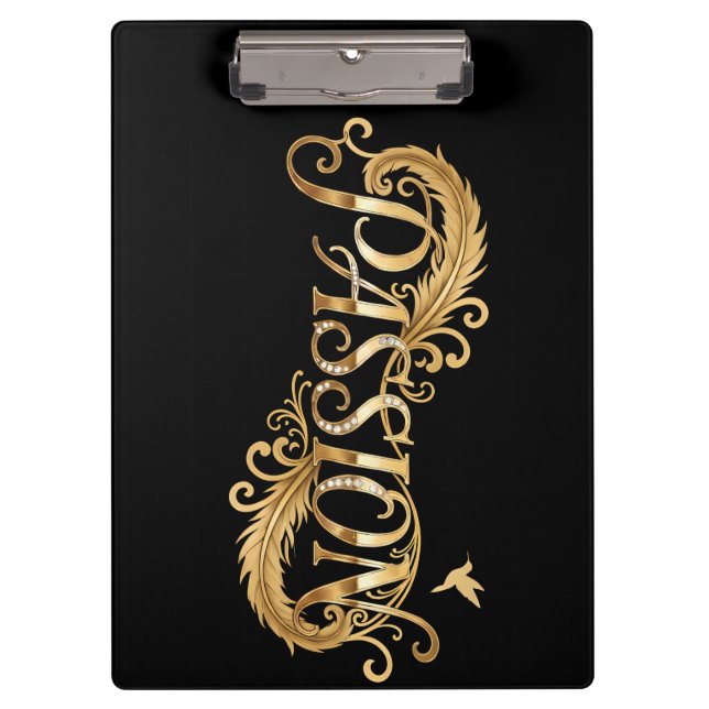 Golden Passion – Luxury Typography Inspirational D Clipboard (Front)