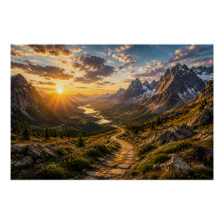 Golden Path Through the Mountains Poster