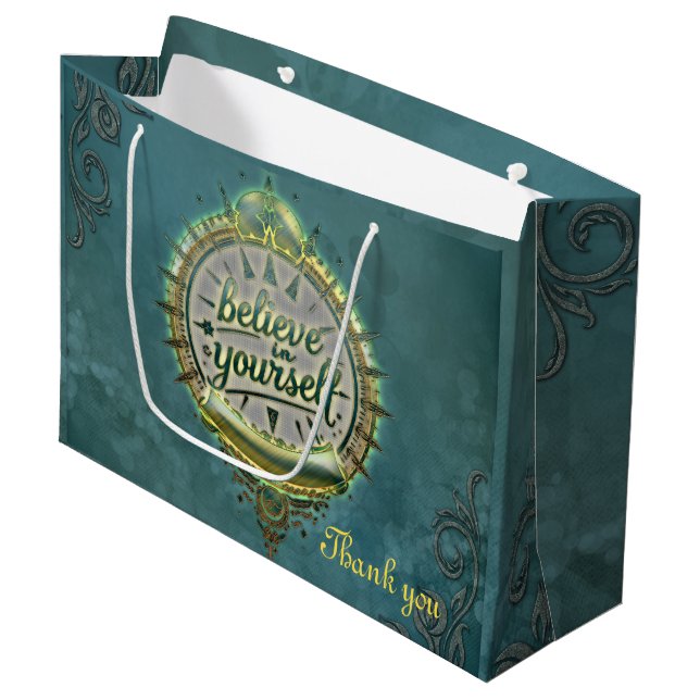 Golden Paths Believe in yourself.  Large Gift Bag (Front Angled)