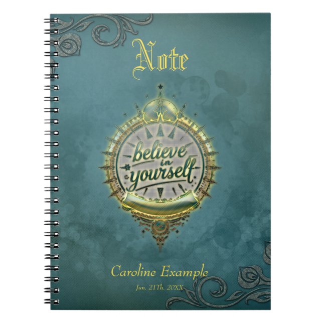 Golden Paths Believe in yourself. Notebook (Front)
