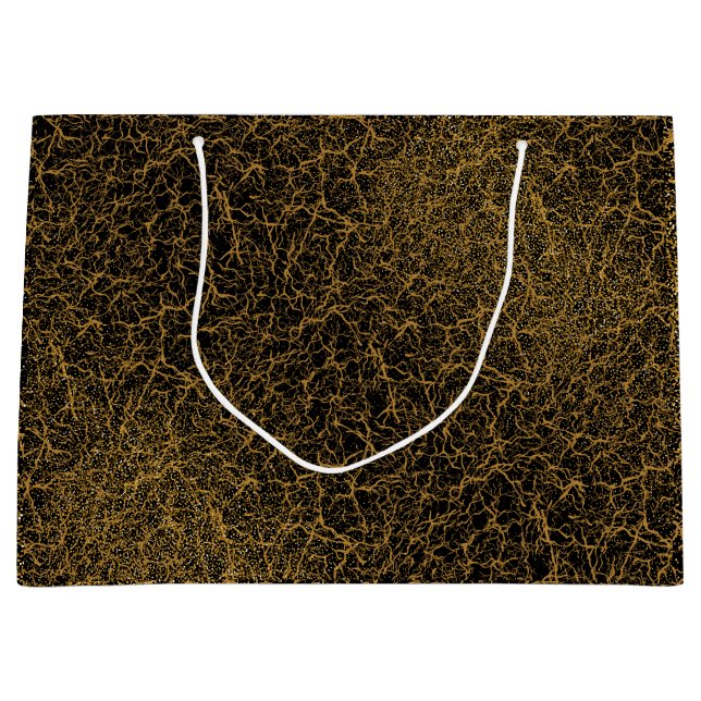 Golden Pattern 09.bw Black BG Large Gift Bag (Front)