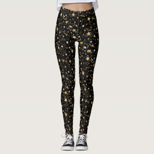 Golden Pattern 10.bw Black BG Leggings