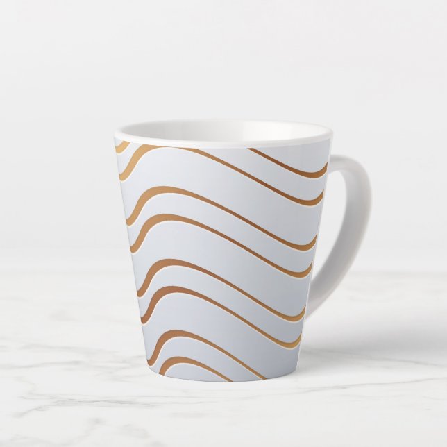 Golden Pattern 3 Latte Mug (Right Angle)