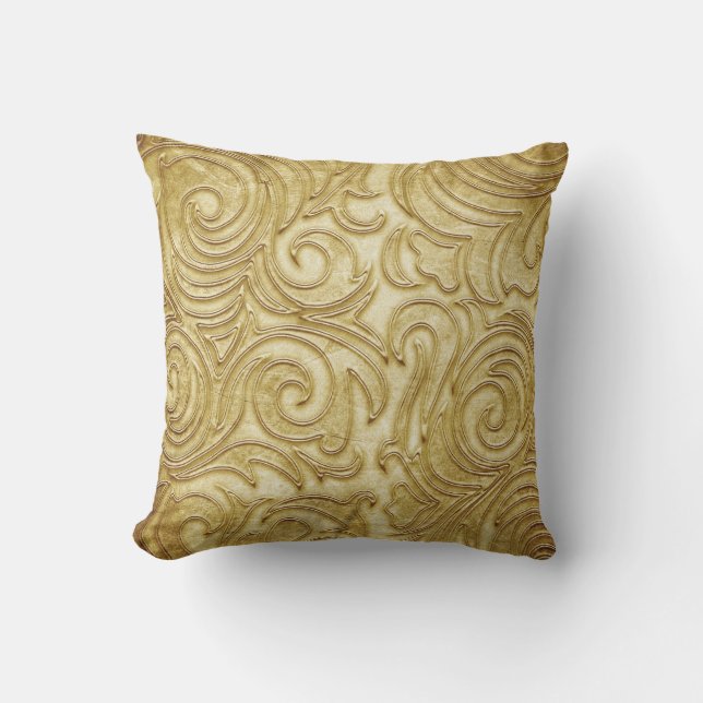 Golden pattern outdoor cushion (Front)