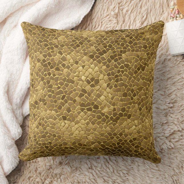 Golden Patterns AI art  Cushion (Blanket)