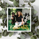 Golden Paws World's Best Rescue Mum Photo Foil Prints<br><div class="desc">Square photo print for a rescue mum on Mother's day or any other day to celebrate the world's best rescue mum with a photo of your dogs,  a gold foil script and cute little paw prints.</div>