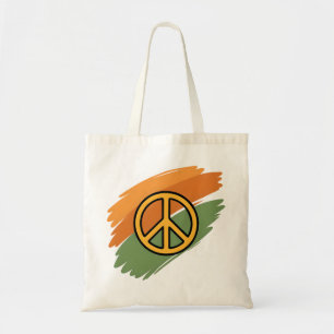 Golden Peace Symbol Budget Tote Bag