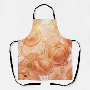 Golden Peach Watercolor Pattern Apron