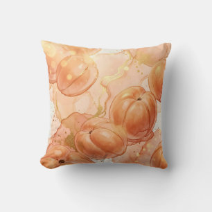 Golden Peach Watercolor Pattern Cushion