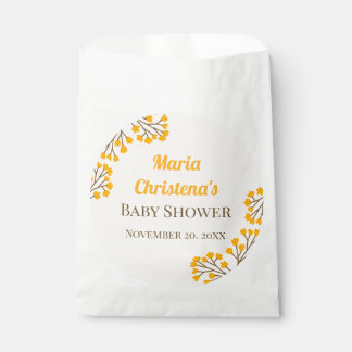Golden Peach Wildflower Baby Shower Favour Bag