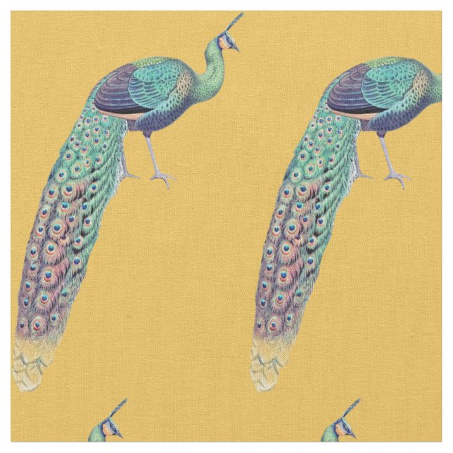 Golden Peacock Fabric (Close Up)