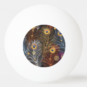 Golden peacock feathers: dark pattern. ping pong ball
