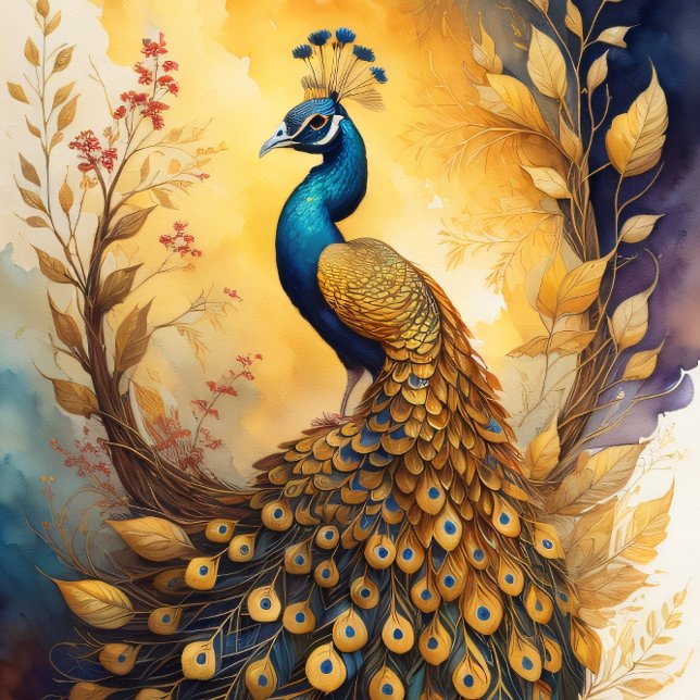 Golden peacock in a golden forest v5 tissue paper (Creator Uploaded)