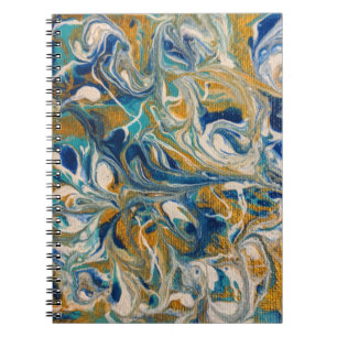 Golden Peacock Marble Notebook