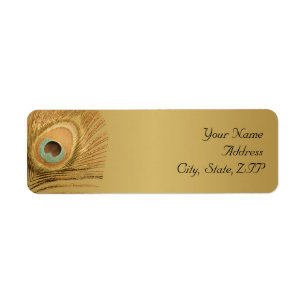 Golden Peacock Return Address Label
