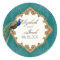 Golden Peacock & Swirls - Wedding Sticker or Seal