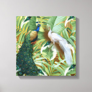 Golden Peacock Temple Dreams Collection Canvas Print