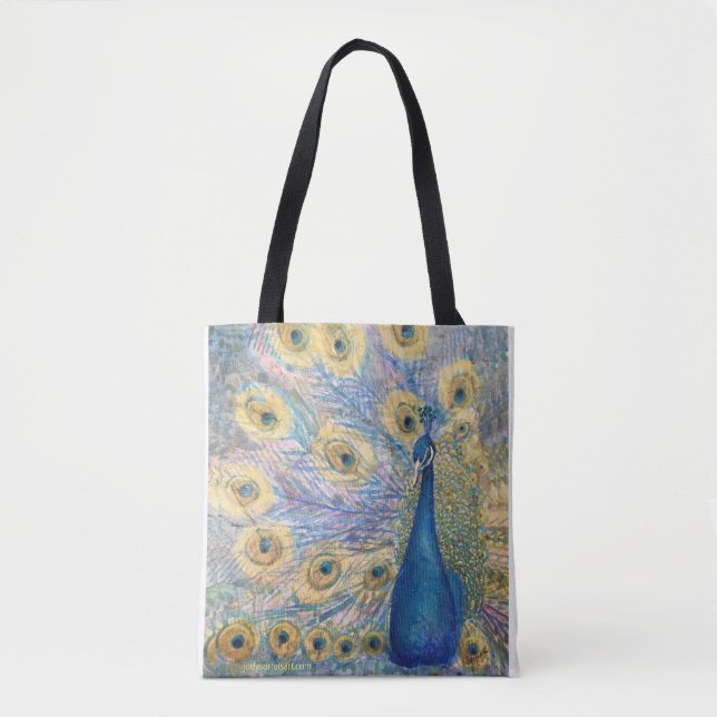 Golden Peacock Tote Bag (Front)