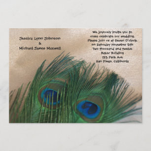 Golden Peacock Wedding Invitation