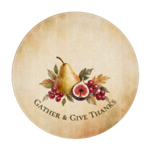 Golden Pear Fig Gather Give Thanks Autumn Harvest Cutting Board
