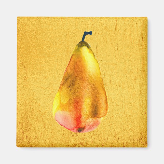 Golden Pear fruit art Magnet (Front)
