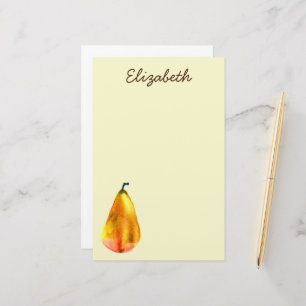 Golden Pear Fruit art Stationery