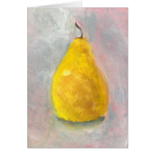Golden Pear Still Life Watercolor