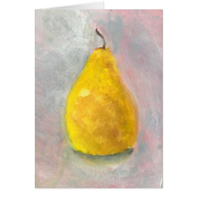 Golden Pear Still Life Watercolor (Front)