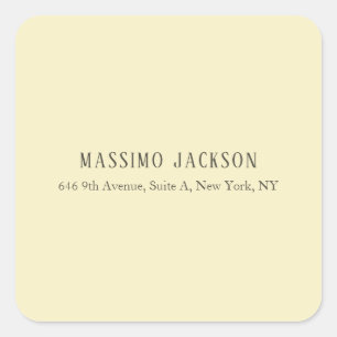 Golden pearl personalised minimalist address name square sticker