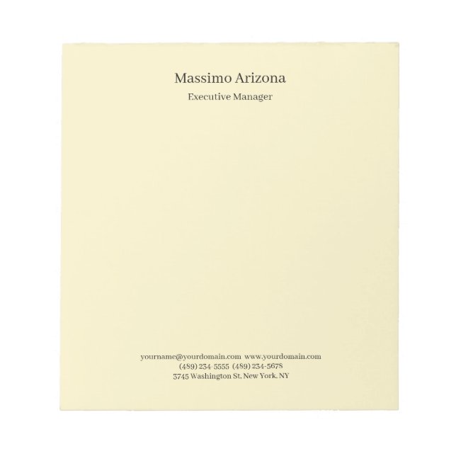 Golden Pearl Plain Professional Modern Minimailst Notepad (Front)