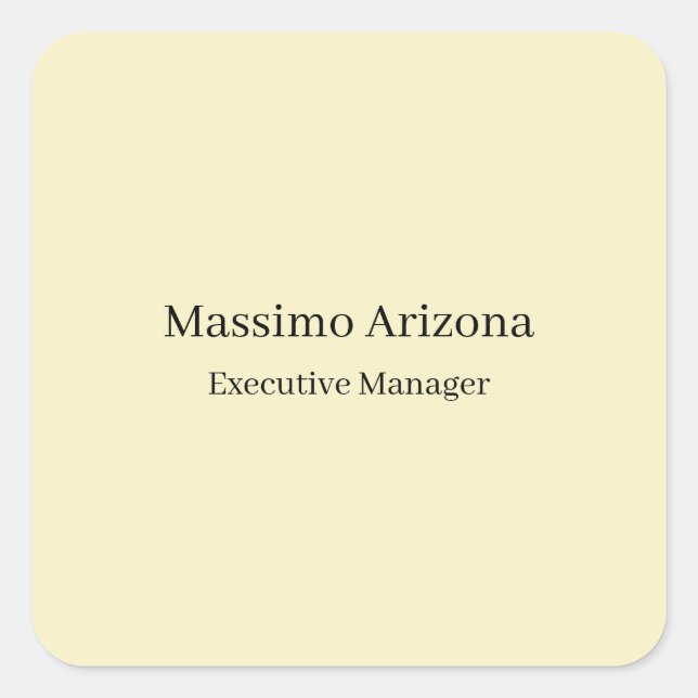 Golden Pearl Plain Professional Modern Minimailst Square Sticker (Front)