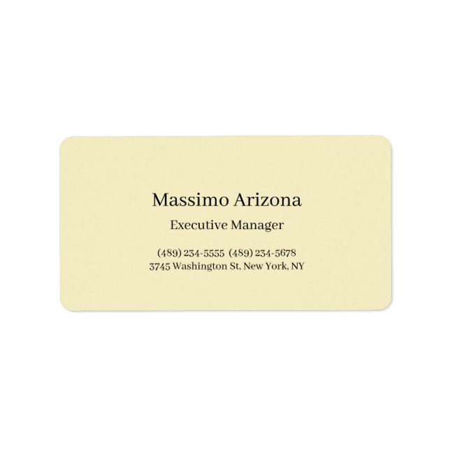 Golden Pearl Plain Professional Modern Minimalist Label (Front)